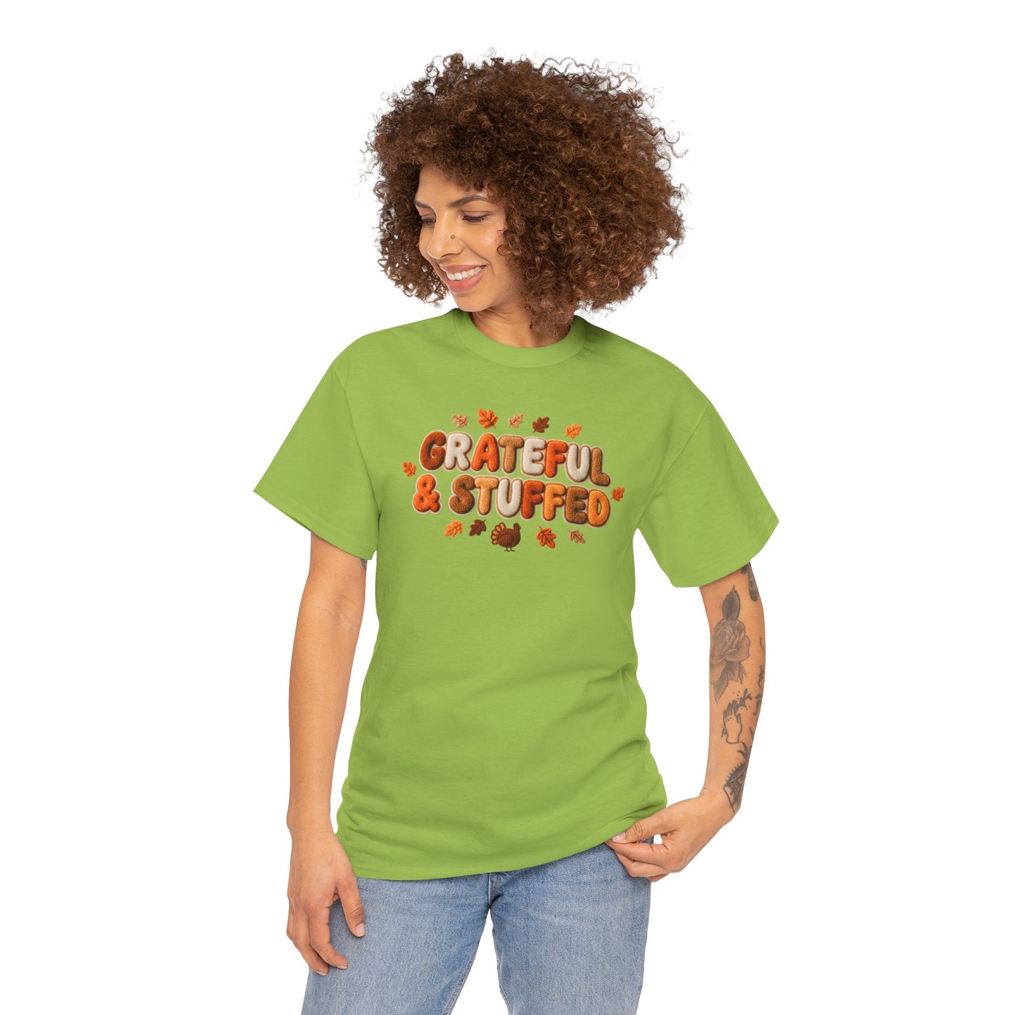Grateful & Stuffed T-Shirt – Funny Thanksgiving Unisex Tee