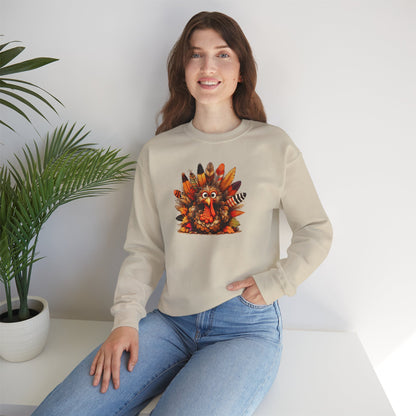Classic Turkey Face Sweatshirt – Funny Thanksgiving Unisex Crewneck