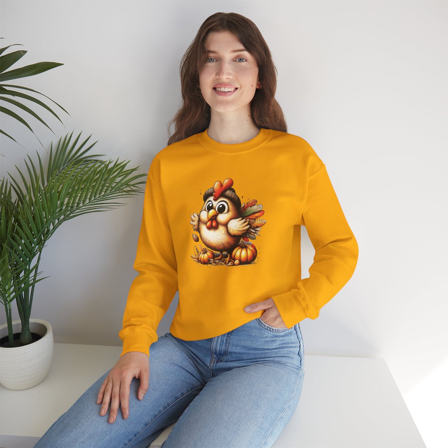 Cute Turkey Thanksgiving Sweatshirt – Cozy Fall Unisex Crewneck