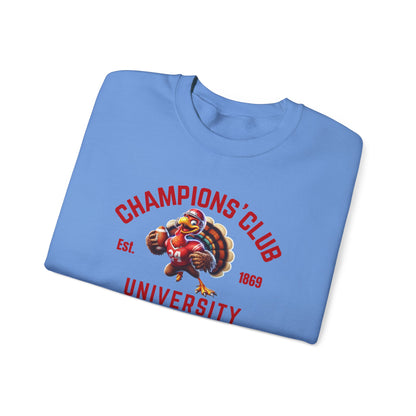Champions' Club University Sweatshirt – Funny Turkey Football Unisex Crewneck