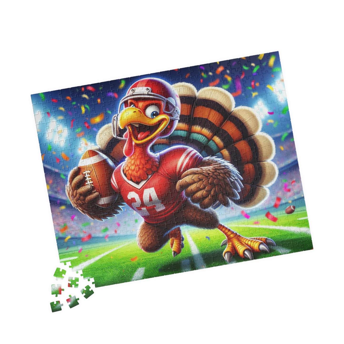 Thanksgiving Football Turkey Puzzle(  252, 520 PCS ) – Funny Fall Game for Family & Kids | Hope & Agoua