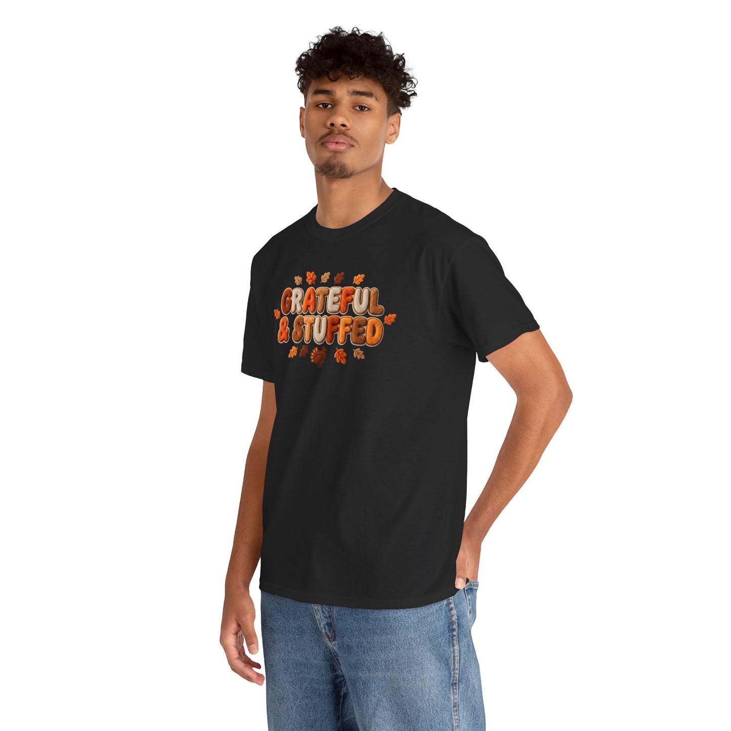 Grateful & Stuffed T-Shirt – Funny Thanksgiving Unisex Tee