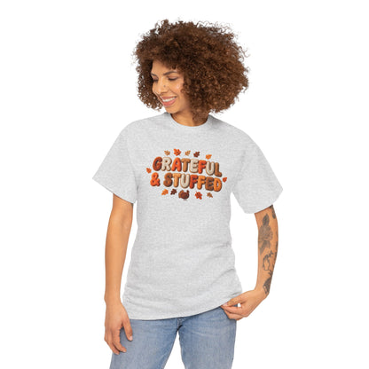 Grateful & Stuffed T-Shirt – Funny Thanksgiving Unisex Tee