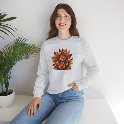 Classic Turkey Face Sweatshirt – Funny Thanksgiving Unisex Crewneck