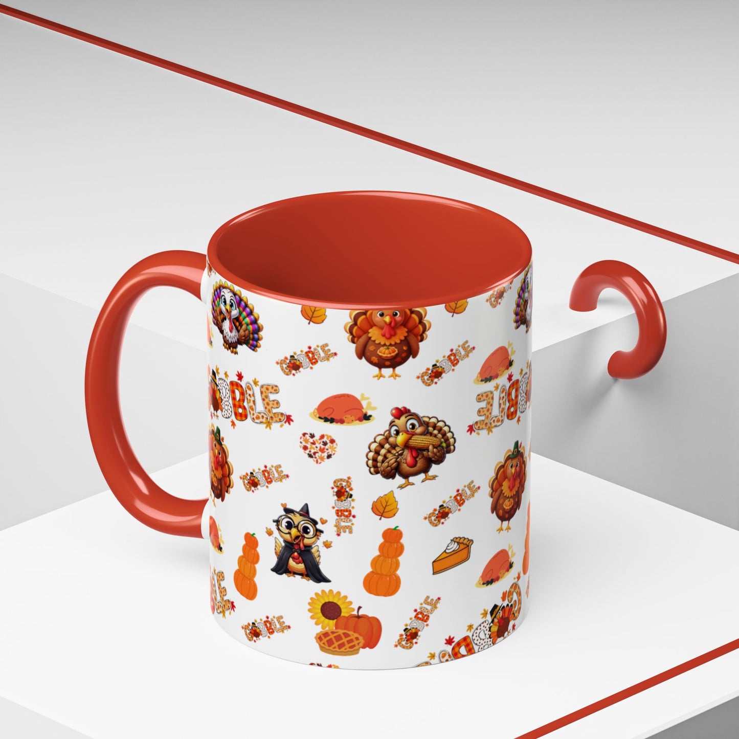 Thanksgiving Ceramic Mug ( 11 oz ) – Gobble Turkey Fall Coffee Cup | Hope & Agoua™
