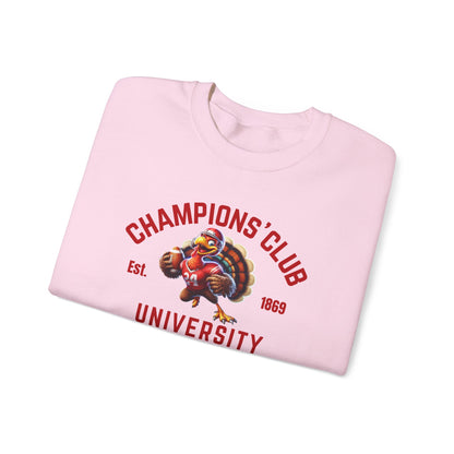 Champions' Club University Sweatshirt – Funny Turkey Football Unisex Crewneck