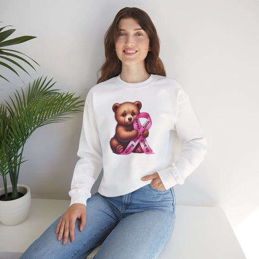 Cute Teddy Bear – Pink Ribbon Awareness Unisex Sweatshirt