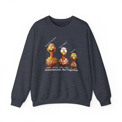 Unbalanced But Together Thanksgiving Sweatshirt – Funny Turkey Family Fall Crewneck