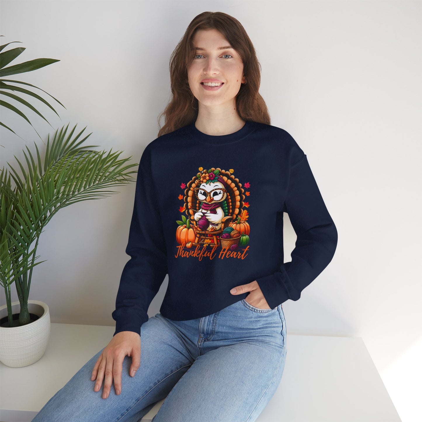 Thankful Heart Crewneck | Cozy Fall & Thanksgiving Unisex Sweatshirt