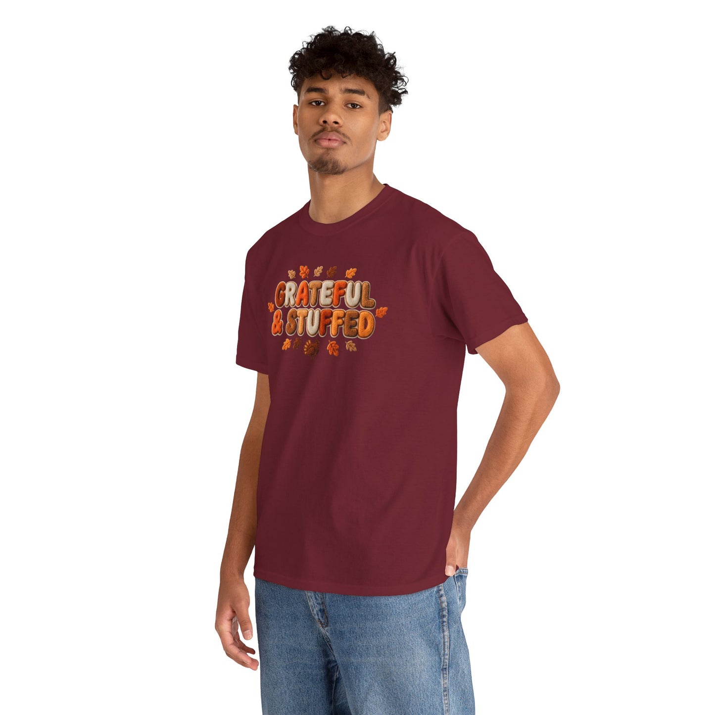 Grateful & Stuffed T-Shirt – Funny Thanksgiving Unisex Tee