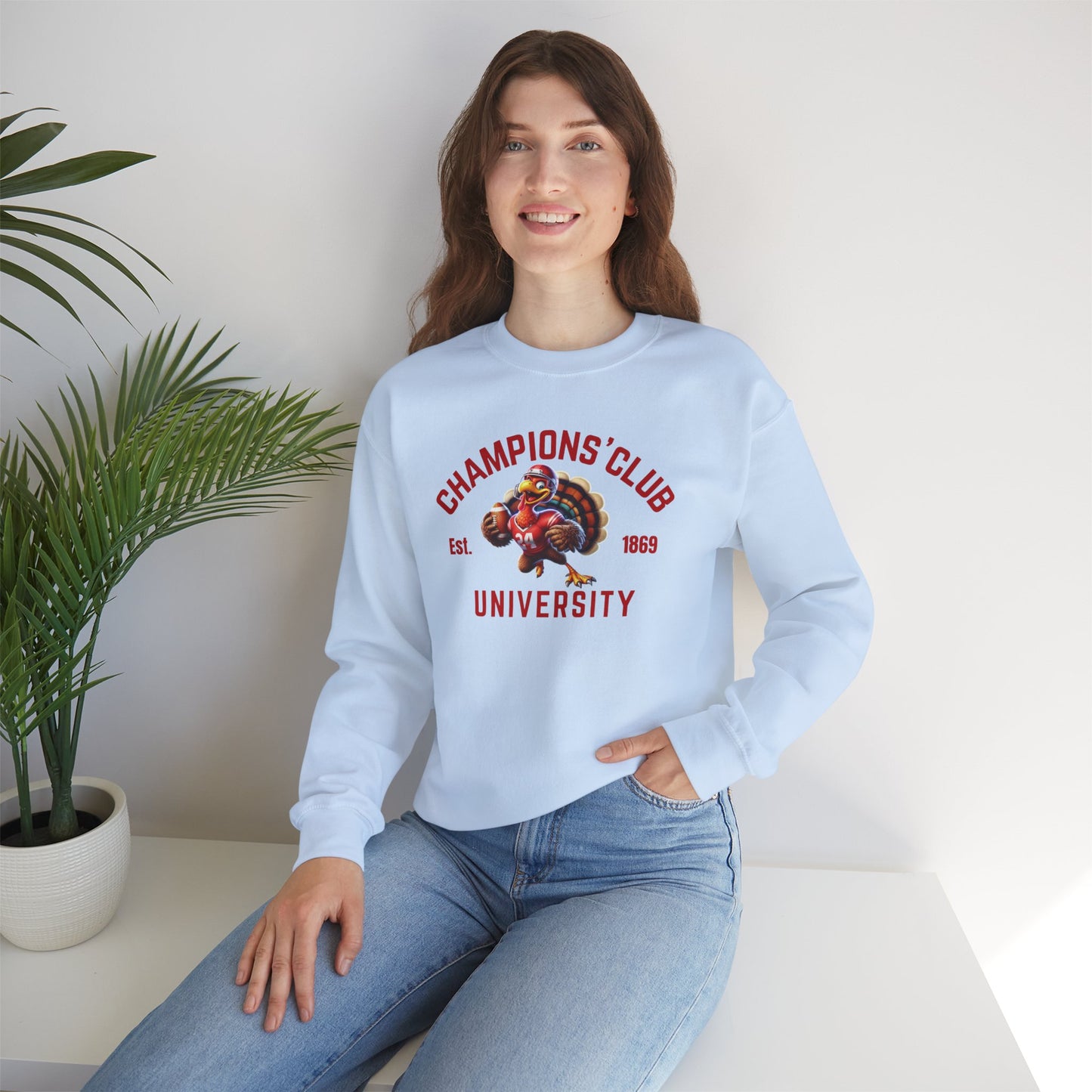 Champions' Club University Sweatshirt – Funny Turkey Football Unisex Crewneck