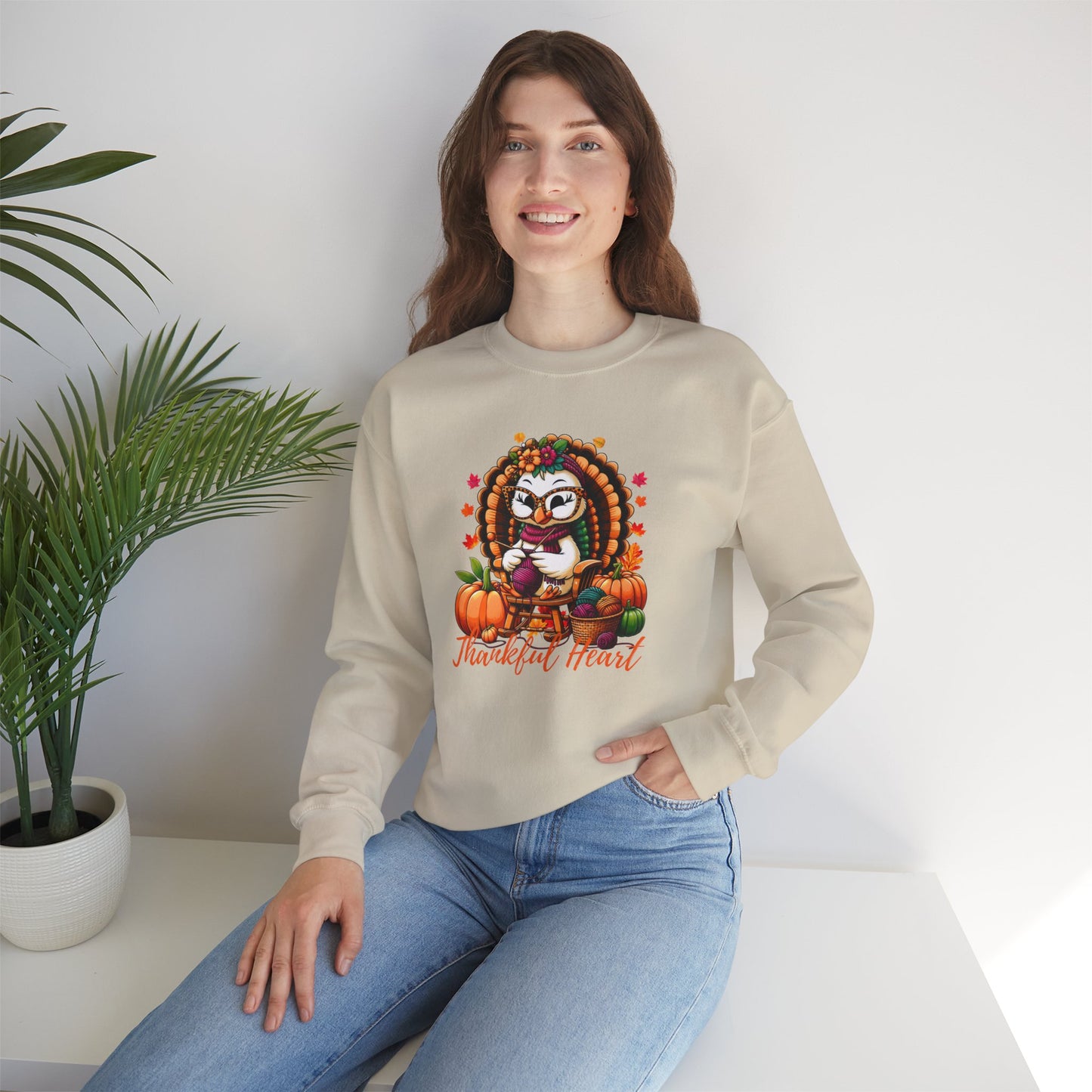 Thankful Heart Crewneck | Cozy Fall & Thanksgiving Unisex Sweatshirt