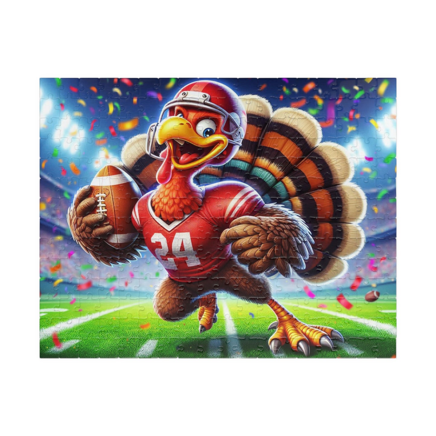 Thanksgiving Football Turkey Puzzle(  252, 520 PCS ) – Funny Fall Game for Family & Kids | Hope & Agoua