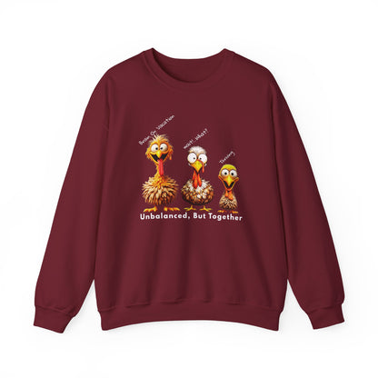 Unbalanced But Together Thanksgiving Sweatshirt – Funny Turkey Family Fall Crewneck