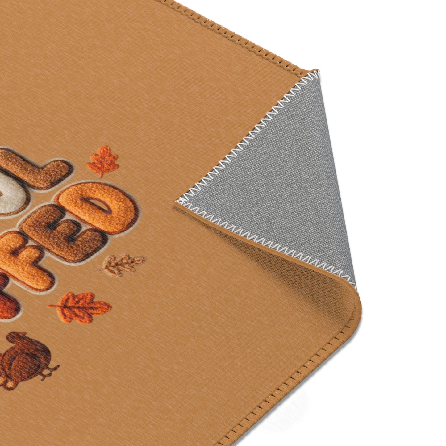 Grateful & Stuffed Thanksgiving Rug – Cozy Fall Home Decor | Pumpkin & Leaf Design