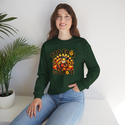 Too Cool to Gobble Thanksgiving Sweatshirt - Funny Turkey Unisex Fall Crewneck