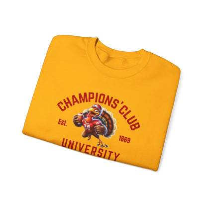 Champions' Club University Sweatshirt – Funny Turkey Football Unisex Crewneck
