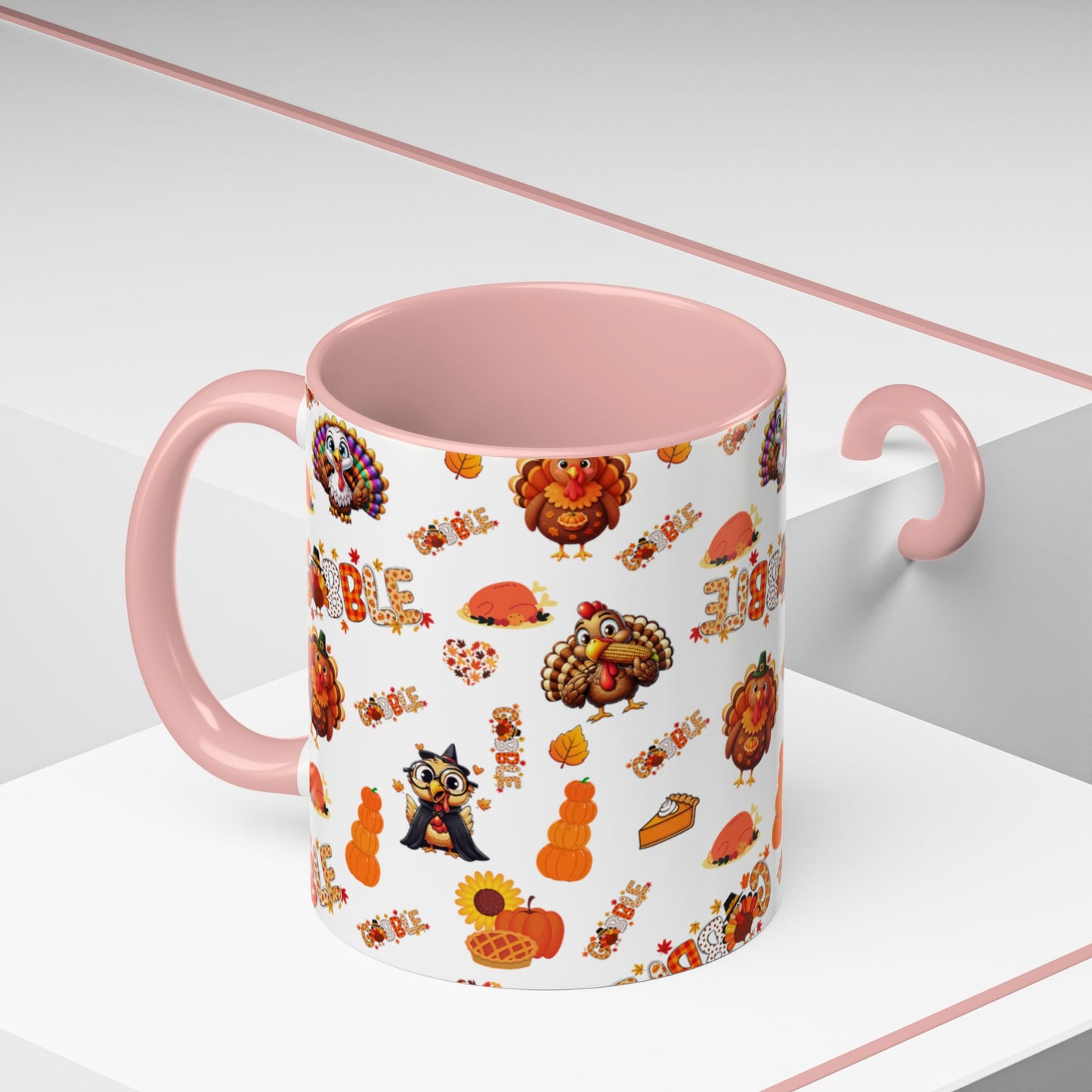 Thanksgiving Ceramic Mug ( 11 oz ) – Gobble Turkey Fall Coffee Cup | Hope & Agoua™