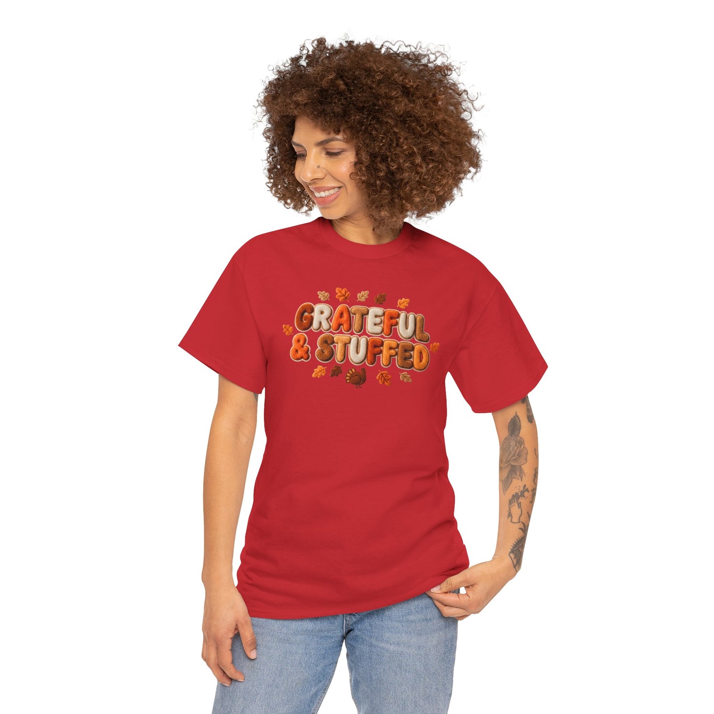 Grateful & Stuffed T-Shirt – Funny Thanksgiving Unisex Tee
