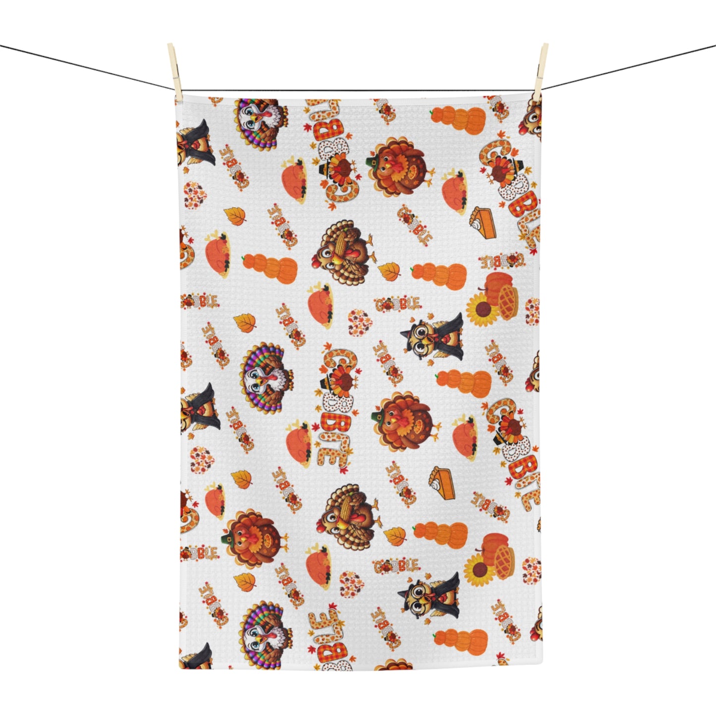 Thanksgiving Turkey Pattern Microfiber Tea Towel – Fall Kitchen Decor  | Hope & Agoua