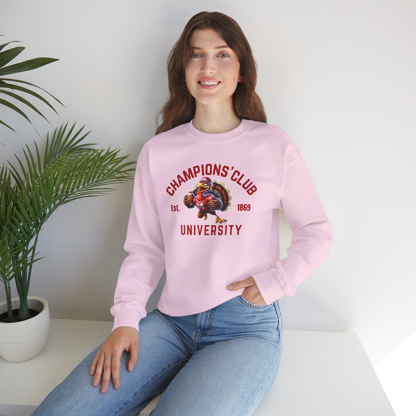 Champions' Club University Sweatshirt – Funny Turkey Football Unisex Crewneck
